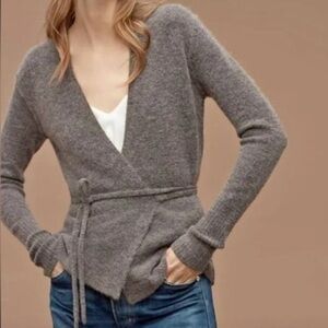 Aritzia Wilfred Free Gigi Wrap Sweater XS | Alpaca Wool Blend Tie Cardigan